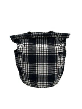 Thirty-One Black & White Plaid Tote Bag